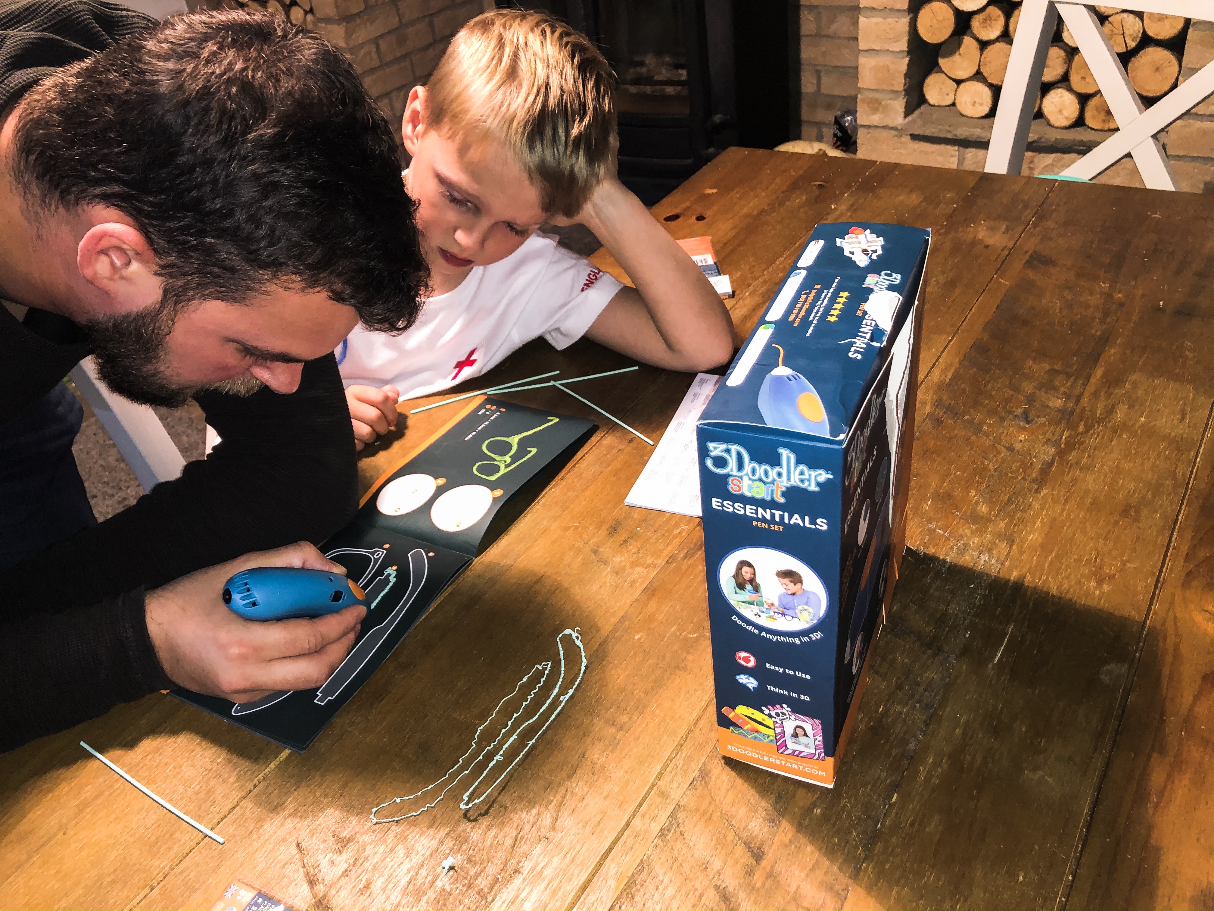 Father son drawing 3D